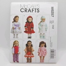 McCall's Crafts 6257 18" Doll Clothes Dresses Pants Top Sewing Pattern Uncut
