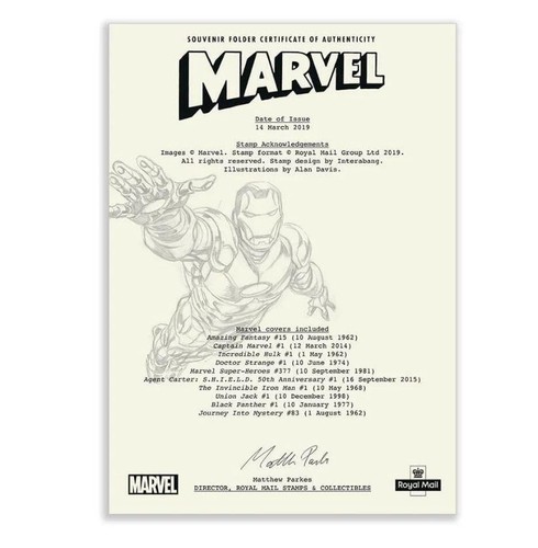 GB 2019 MARVEL CLASSIC COMICS ARTWORK SOUVENIR FOLDER SET A4 SIZE 10 x 1st Class - Picture 13 of 14