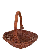 Vintage Small Gathering Trinket Flower girl Basket Garden Handle Wicker Wedding