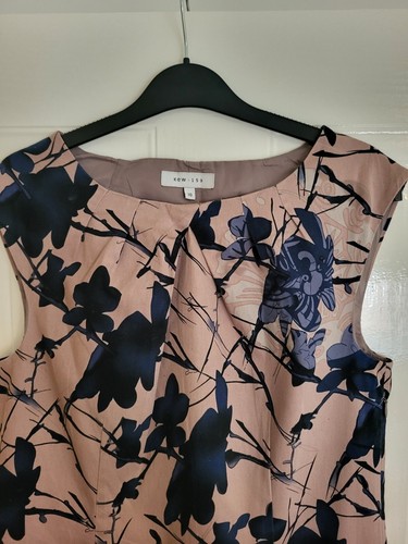 Kew 159 Jigsaw Brown Blue Floral Abstract Shift Dress. Size 10. Boho Office - Picture 2 of 5