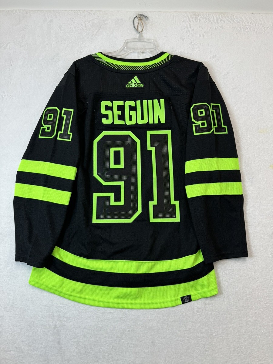 Adidas Dallas Stars #91 Seguin Blackout Glow In The Dark Hockey