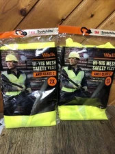 Lot Of 2 Walls Mens Hi Vis Mesh Safety Vest Size 2X Yellow New