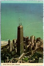Postcard Aerial View John Hancock Center Chicago Illinois USA North America