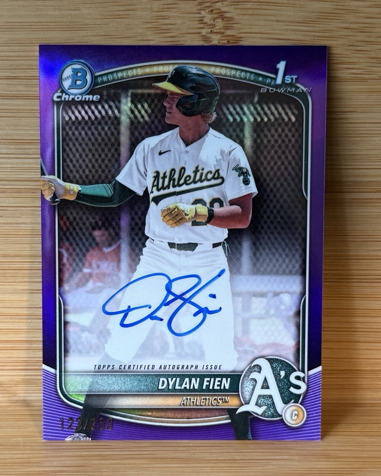 2025 Bowman Chrome 1st Dylan Fien Prospect Auto Purple Refractor #/250