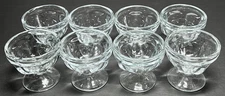 SET OF 8 Vintage Glass Pedestal Cups / Bowls for Ice Cream, Sherbet And Desserts