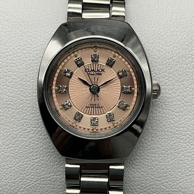 Omax Womens Watch 23mm Silver Tone Stainless WP3900 Crystals New Battery 7''