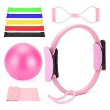 Pilates Ring Kit for Home Workouts, Pilates Equipment Essentials Kit with Mag...