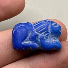 ANCIENT ROMAN LAPIZ LAZULI STONE ANIMAL FIGURE BEAD