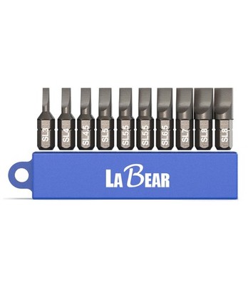 - 10pcs Slotted Bit Set 1'' long 1/4  Hex-Shank Screwdriver Bit Set. S2 Steel,...