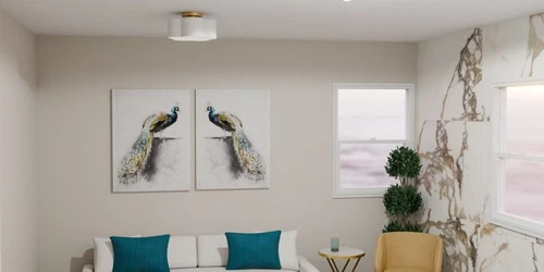 Quoizel QSF6760 Lilly 14"W Flush Mount Drum Ceiling Fixture - Black - Picture 7 of 7