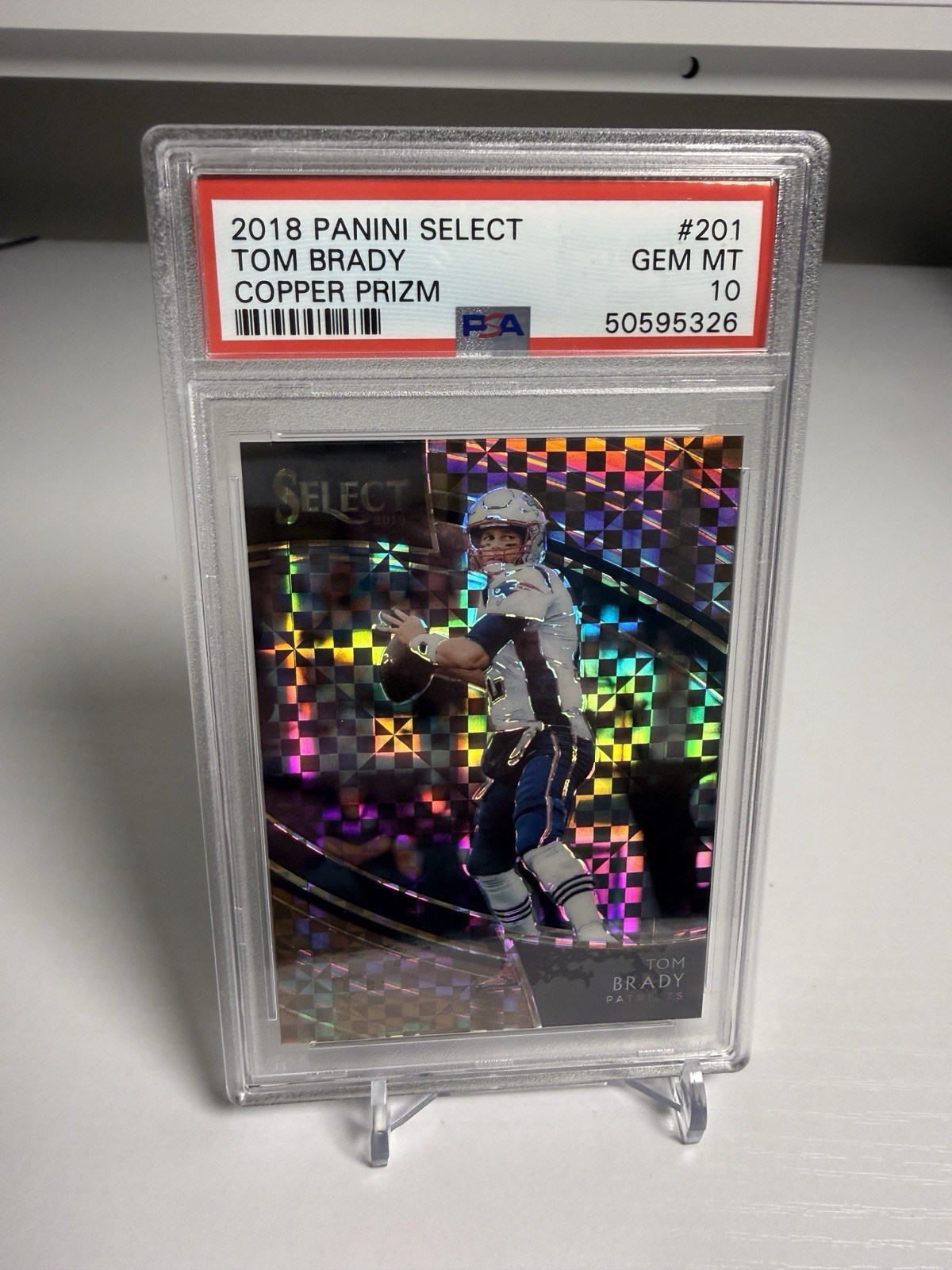 Tom Brady 2018 Panini Select Copper Prizm #201 SP /75 PSA 10 Gem Mint