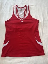 Adidas ATS Cool Racerback Tank Top Red White Size L Shelf Bra EUC