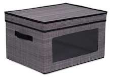 Storage Box with Window - Durable Storage Bin Basket Containers with Lids and...