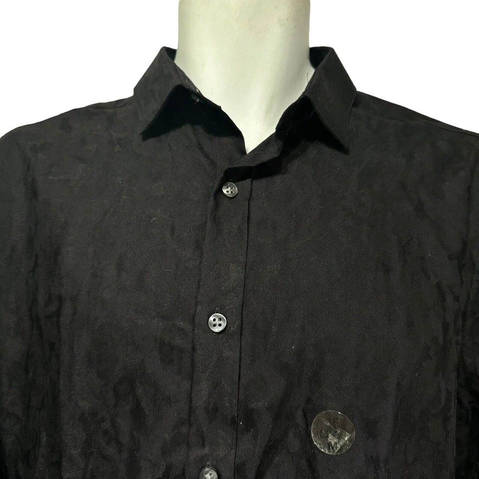 Bar III Camisa Negra Camuflaje Abotonada Hombre Talla M 15 32/33 Foto 3 de 4