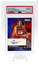 2024-25 Panini Prizm Bub Carrington Blue Choice Prizm RC Auto /49 PSA GEM MT 10