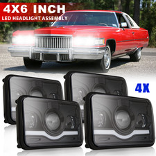 4PCS DOT 4X6 LED Headlights Hi-Lo Beam For Ca...