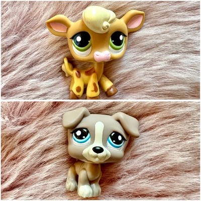 LPS Littlest Pet Shop Jack Russell #1832 Cow #1833 - Pet Pairs - Authentic rar