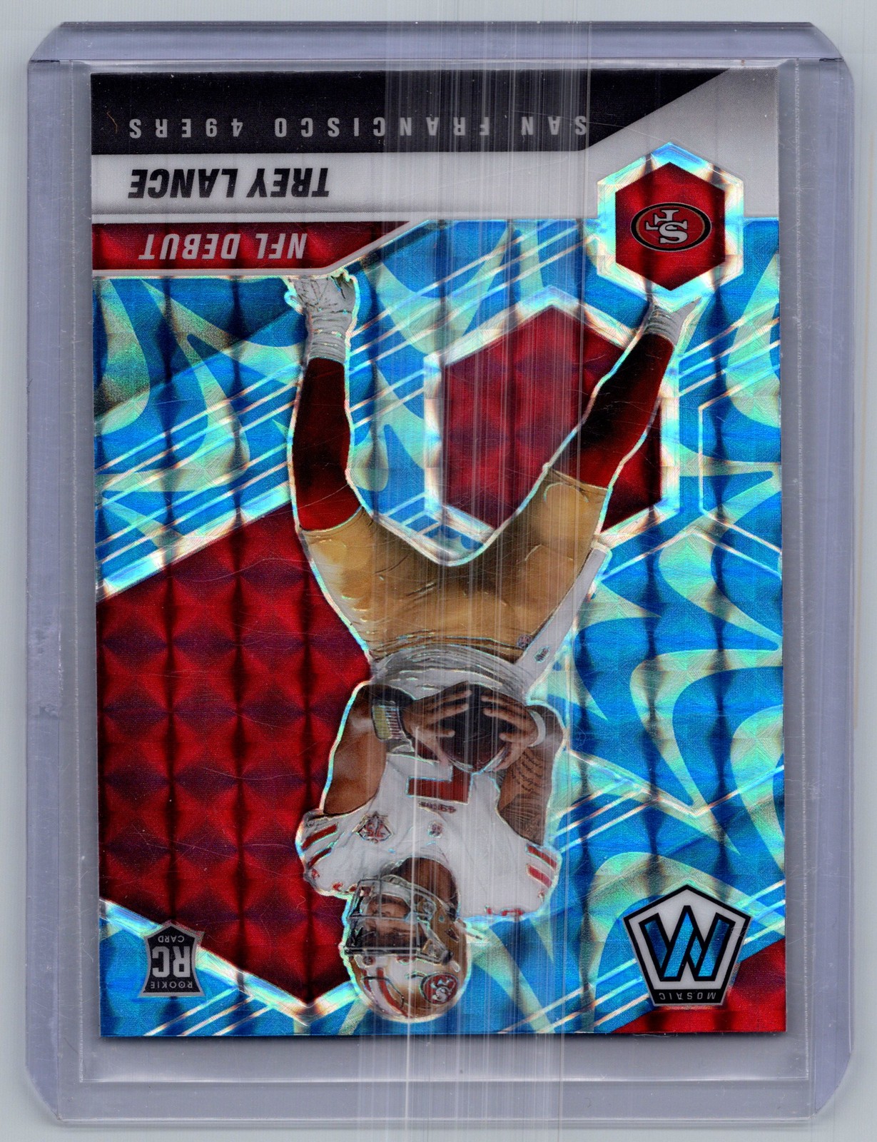 2021 Panini Mosaic #244 Trey Lance Prizm Reactive Blue
