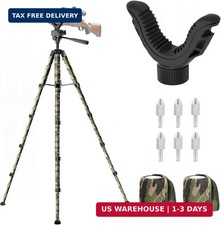 74" Adjustable Rifle Tripod Stand, Aluminum Shooting Tripod with V Yoke Gun Rest