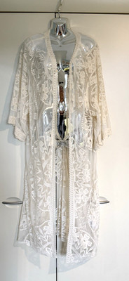 Accessorize Strand Cover Up Creme Spitze Komono Strickjacke L