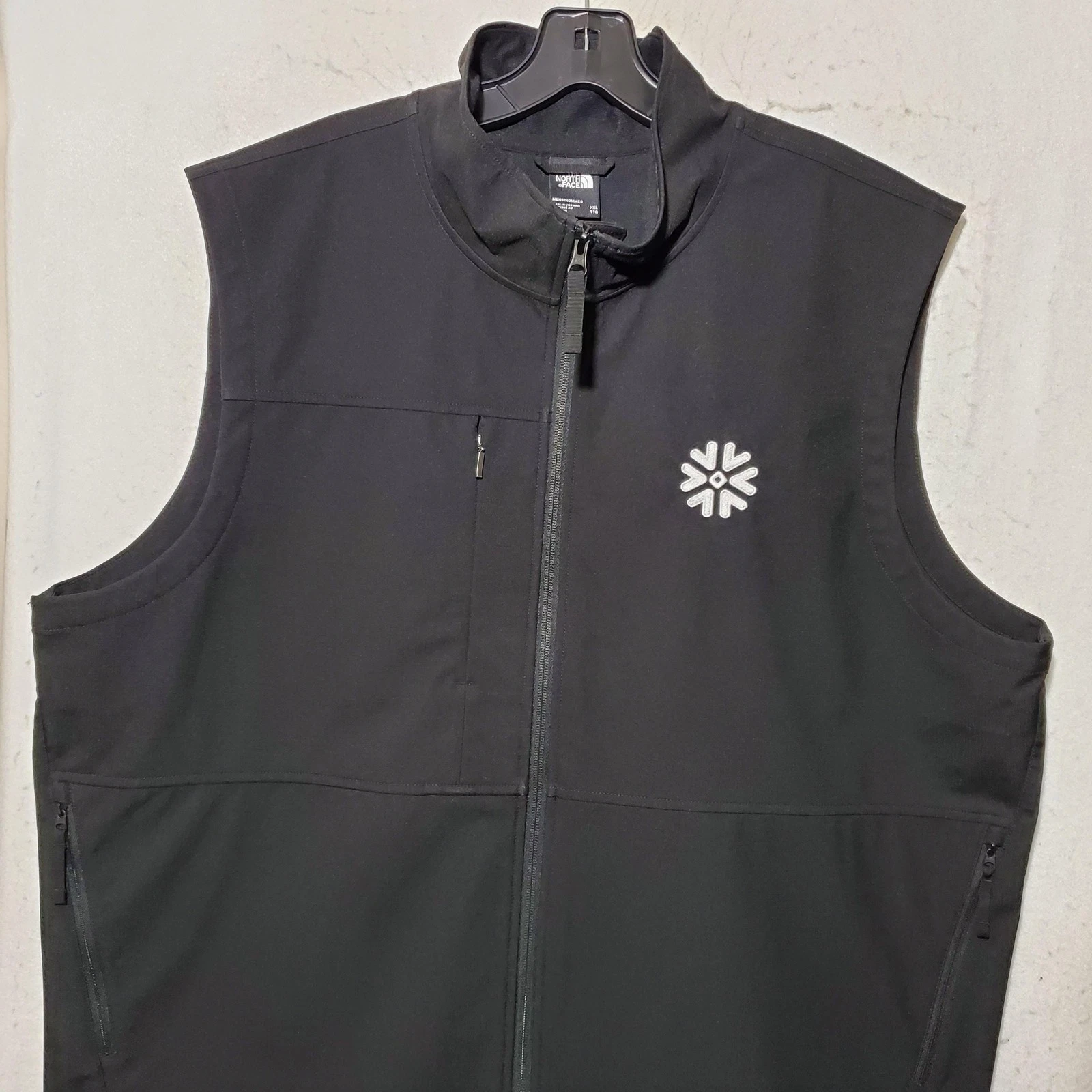 The North Face Vest Mens 2XL Black Softshell Windbreaker Full Zip Pockets