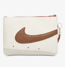 Nike Wristlet Icon Blazer Strap Zipper Wallet Phone Card Holder Ivory/Brown