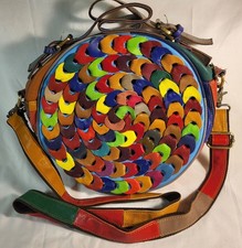 AmeriLeather Colorful Patchwork Round Leather...