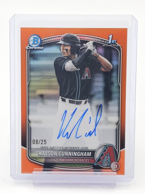 Kayson Cunningham 2025 Bowman Chrome Draft Orange 1st Rookie Auto /25 Q6808