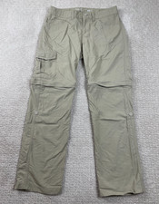 Mountain Hardwear Pants Womens Size 8 Beige Convertible Cargo Roll Up Hiking