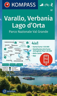 KOMPASS Wanderkarte 97 Varallo, Verbania, Lago d'Orta, Parco Nazionale Val...
