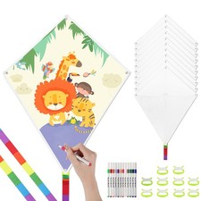 10 Pcs DIY Blank Kites for Kids in Bulk, Kite Making Kit for Kids, 23.6in Bul...