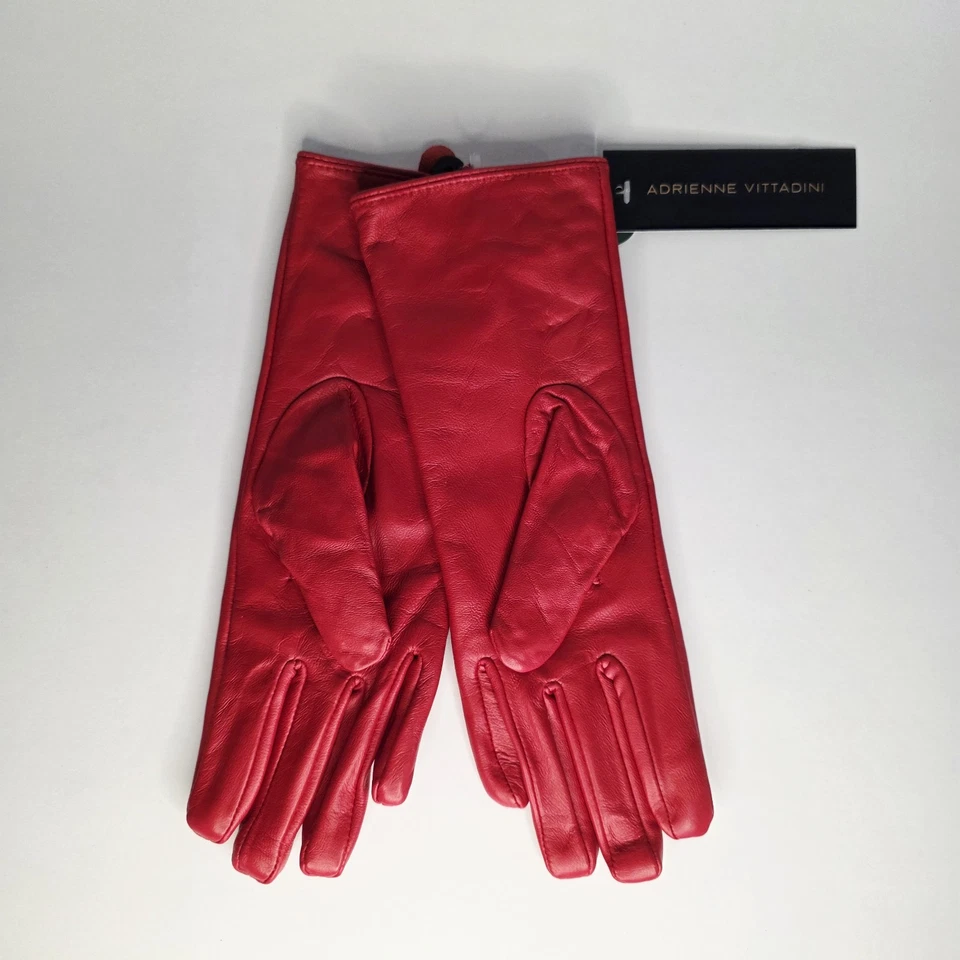 Guantes Adrienne Vittadini 100% Cuero ROJOS, Mujer Talla Pequeña TOTALMENTE NUEVOS Foto 2 de 4