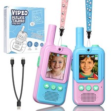 Video Walkie Talkies for 2 Pack, 500ft Range Rechargeable Walkie Talkies with...