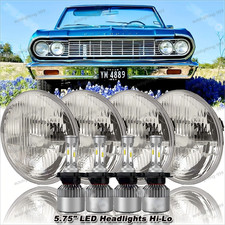 4pcs 5.755-34 Round Led Headlights Hilo For Chevy Chevelle 1964-1970 Malibu 4pcs 5.755-34 Round Led Headlights Hilo For Chevy Chevelle 1964-1970 Malibu