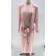 Vintage Victoria's Secret Pale Pink Long Sleeve Embroidered Long Robe NWT- M