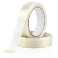 BEVTEE 2 Roll Filament Strapping Tape, 5.9 mil x 1 in x 22 yds Reinforced Pac...