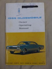 Vintage 1965 Oldsmobile Owner Operating Manualguide