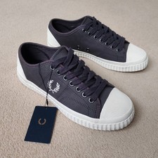 *NEW* Fred Perry Hughes Low Shoes UK 5 EU 38 Womens Gun Metal Grey/Ecru Trainers