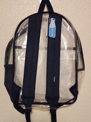 Polo Ralph Lauren Backpack Pony Clear & Navy Blue Waterproof NWT