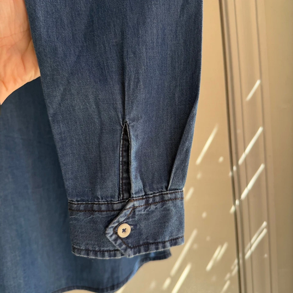 Женская джинсовая рубашка US Polo Assn средний размер с длинным рукавом на пуговицах вестерн - Изображение 4 из 4