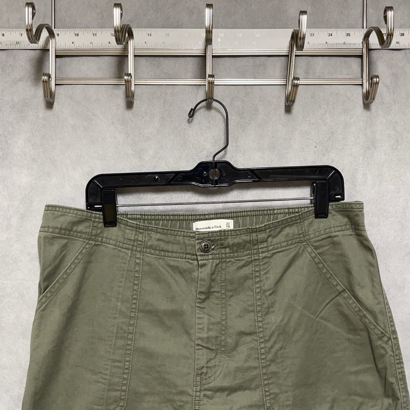 Pantalones Abercrombie & Fitch Para Mujer 32/14L Verde Carga Ligeros Sueltos Exterior