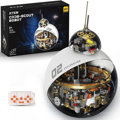 Sci-Fi Robot Building Set, Programmable Rolling Sphere Robot with Remote Cont...