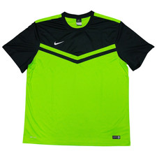 Nike Mens T-Shirt XXL Black Green Victory II Dri-FIT Mesh Football Gym Summer