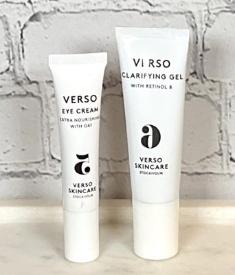 NWOB VERSO SKINCARE Eye Cream 5 w/Oat + Clarifying Gel 6  w/Retinol 8 FULL SIZE