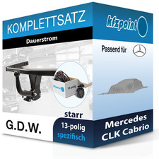 Für Mercedes CLK Cabrio 03-10 G.D.W. Anhängerkupplung starr + 13polig E-Satz neu