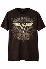 Van Halen Band T Shirt Graphic Rock N Roll Graphic Brown Cotton Mens Size M
