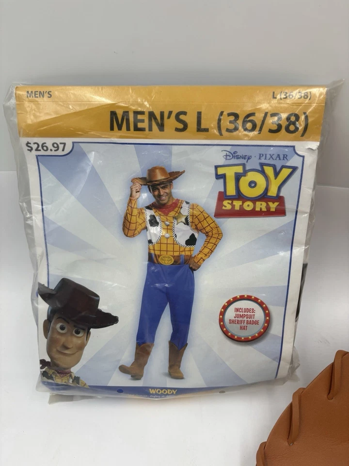 Novo Disfarce Toy Story Fantasia Woody com Chapéu e Distintivo Masculino Grande 36/38 - Imagem 4 de 4