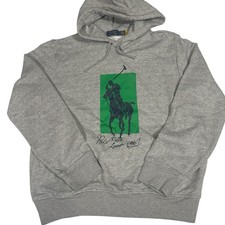 Polo Ralph Lauren 1967 Big Pony Hoodie Gray Fleece Pullover Men  s Large