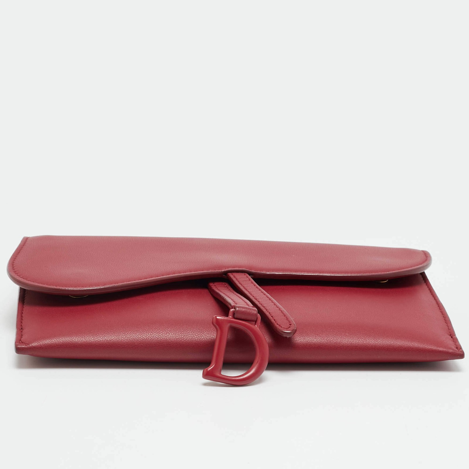 Dior Saddle Burgundy Leather Continental Wallet thumbnail 7