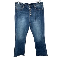 VIGOSS NWT Lana Jeans Button Fly Stretch Boot Cut Medium Wash Plus Size 20W